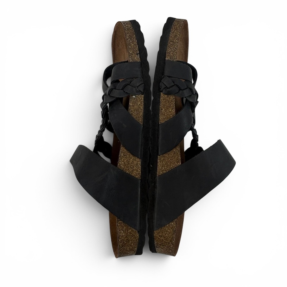 Sonoma Goods For Life Black Braided Strappy Cork Footbed Sandals Women's 7.5 - Picture 4 of 9